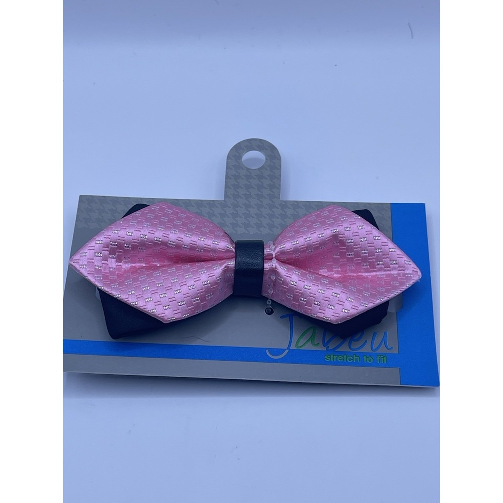 Boys Pink/black Bow Tie Toddler Kids Pretied Hook Loop New
